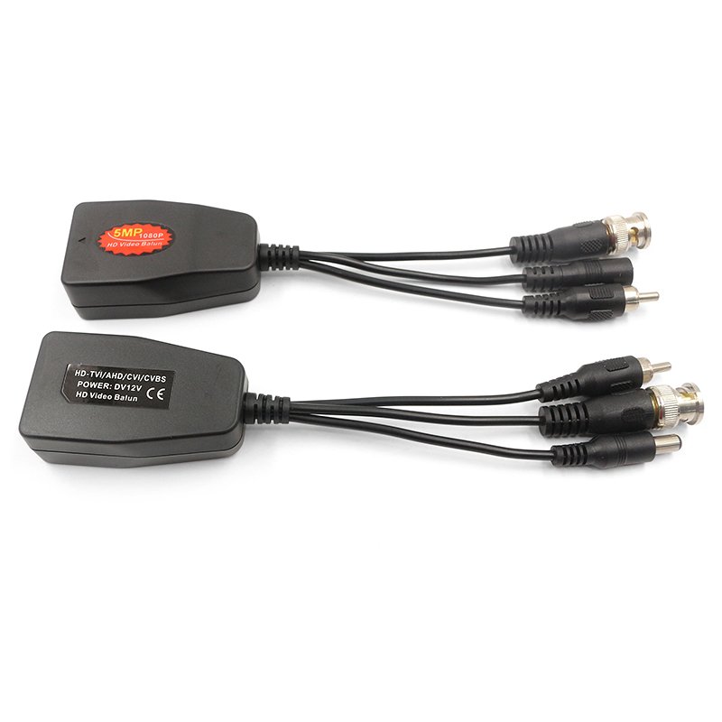 AHD/CVI/TVI Coaxial and Power 3 in 1 video balun Transceiver Cat5e 6 720P/960P/1080P POC/PVT video balun for CCTV cameras