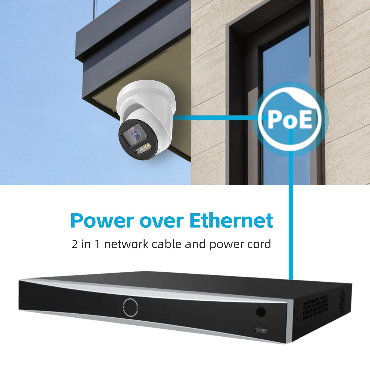 Original HIK 8MP 8-Channel 4K AcuSense NVR DS-7608NXI-K2/8P CCTV IP Security Surveillance Network Video Recorder with 8 PoE