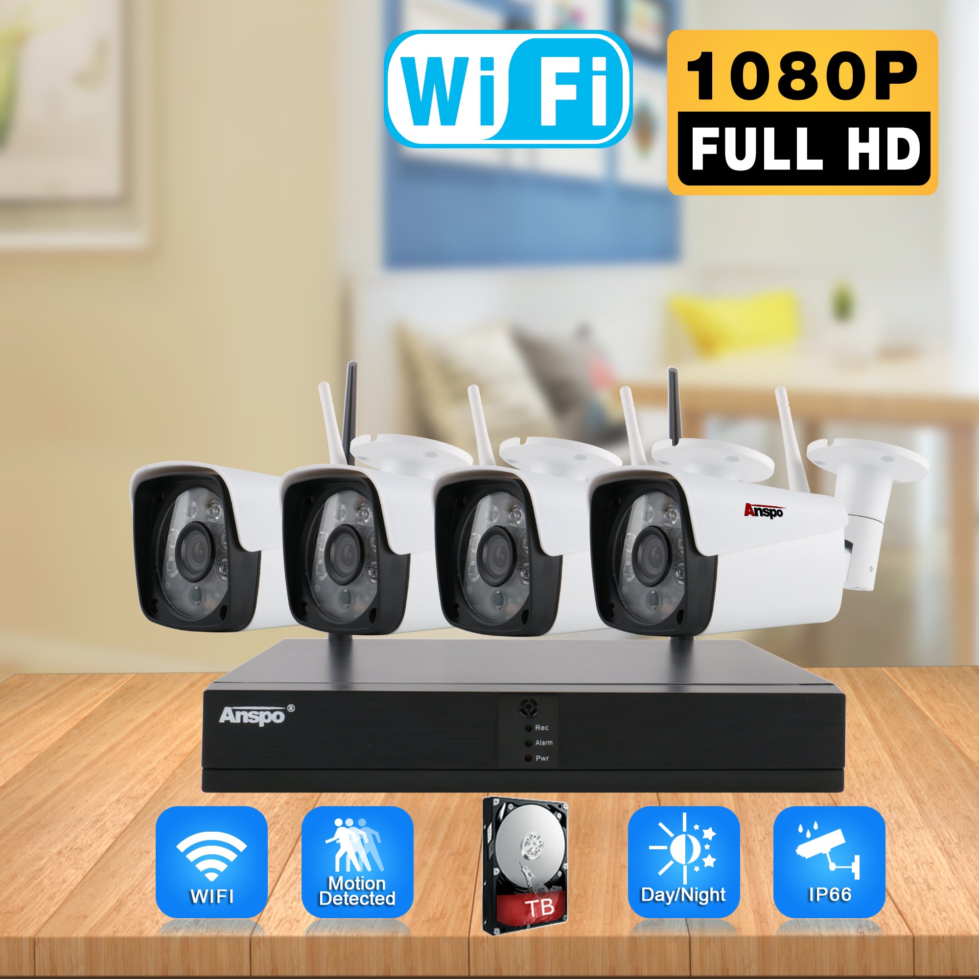 2MP Camera 4CH Wifi NVR Kit Night Vision Video Surveillance Camera System 4pcs Home IP Wireless Wifi Camera System TUYA APP