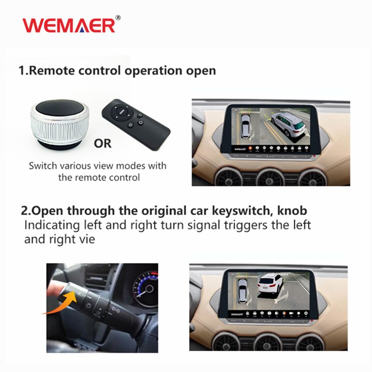 1080P Bird Parking System 360 Degree Panoramic 2D 3D Surround View Backup 4 Camera kit Car Reverse 24v Truck Dvr Side Cameras