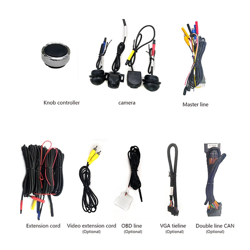 1080P Bird Parking System 360 Degree Panoramic 2D 3D Surround View Backup 4 Camera kit Car Reverse 24v Truck Dvr Side Cameras