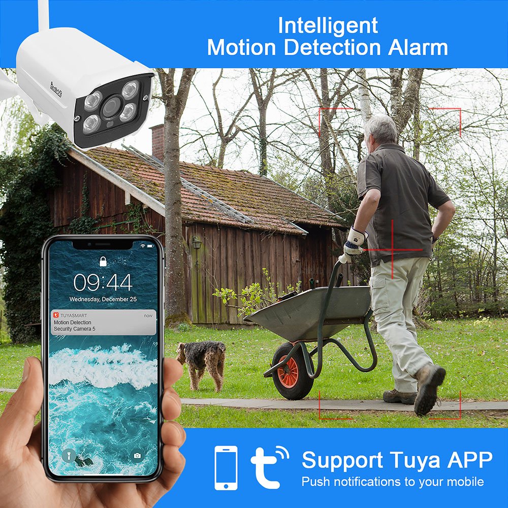 JideTech 5MP Wireless CCTV Security Camera 4CH NVR Kis with 5MP Wireless Surveillance Camera With Tuya App Two Way Audio