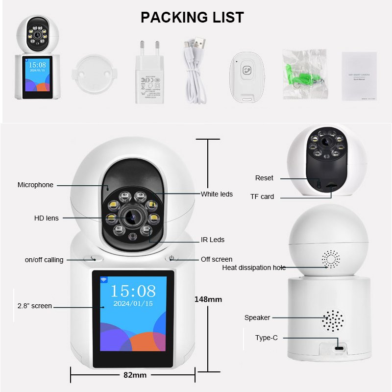 Xmeye Icsee WIFI 3.0Megapixels CCTV Video Calling Smart IP Camera Security wireless Audio intercom Camera