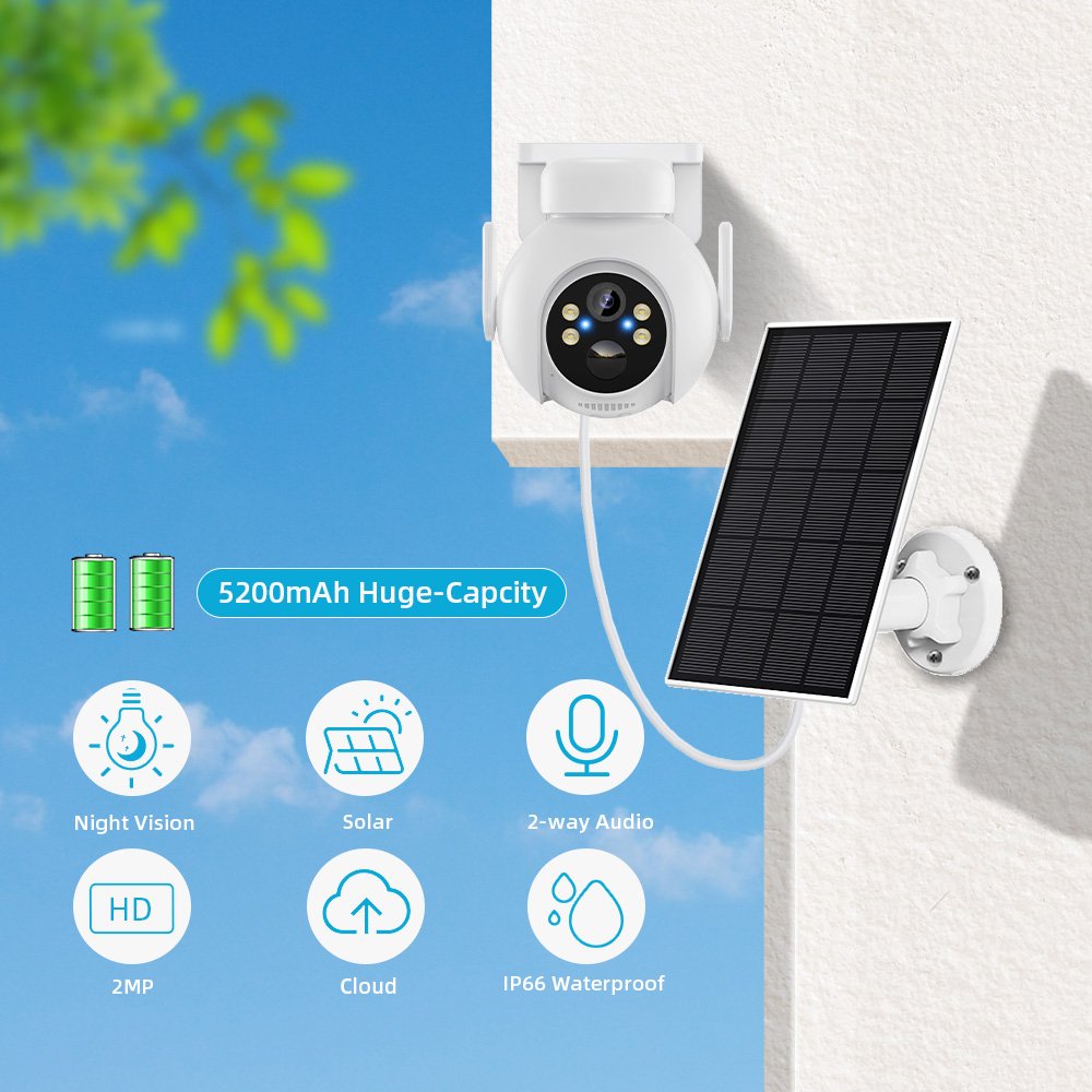 Anboqi 4MP ICSEE solar PIR Wireless 360 Web Ptz Outdoor 4G Solar Ip Wifi Security Camera System Cctv ip Network Camera