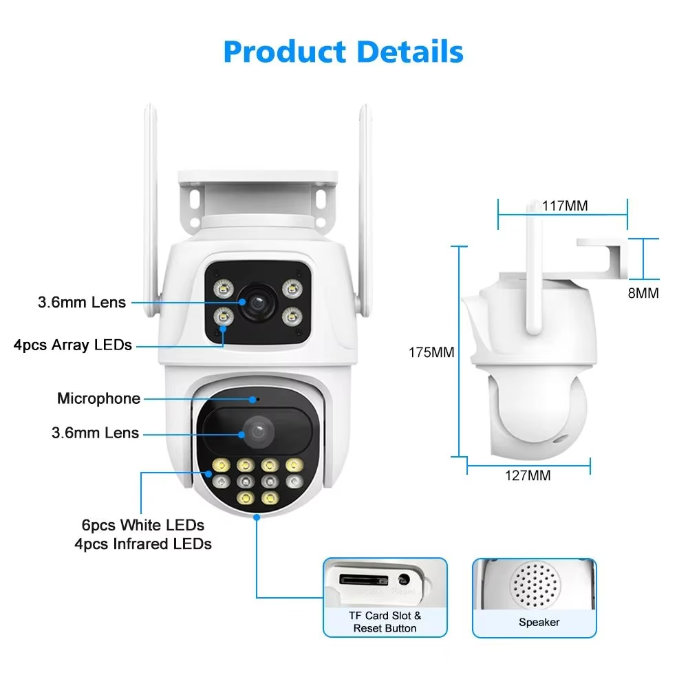 Icsee 4CH 8CH 4mp 6MP PTZ CCTV System Wireless PTZ Camera Kit Security Wifi NVR Camera Kit Security Systems Surveillance