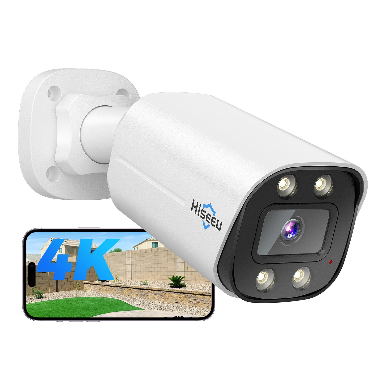Hiseeu 4K 8MP H.265 on.vif poe camera built-in mic Outdoor Home smart IP Network Cctv Security POE Camera 4K 8MP