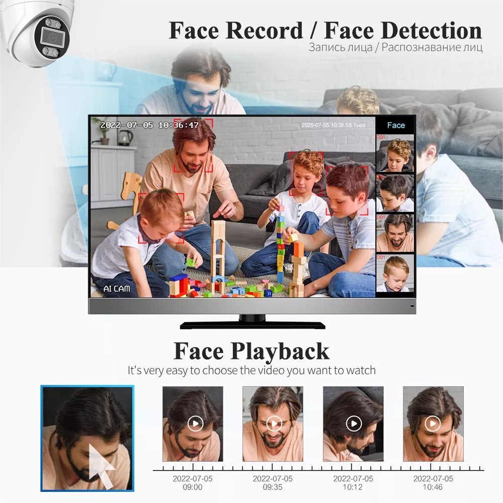 Two way audio 16 channel 4K CCTV POE NVR Kit 8MP network turret metal dome camera surveillance system colorful night vision