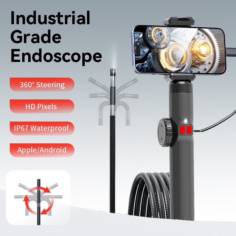 New J108 Two Ways Steering Endoscope 8.5mm 1m sewer camera outdoor security Camera For Home Sewer Inspection wifi camera