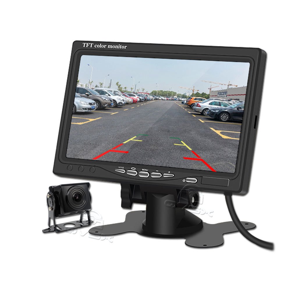 7-Inch Car CCTV System with Front and Rear View Security Surveillance Dash Camera Backup Blind Spot Reversing Aid Monitor