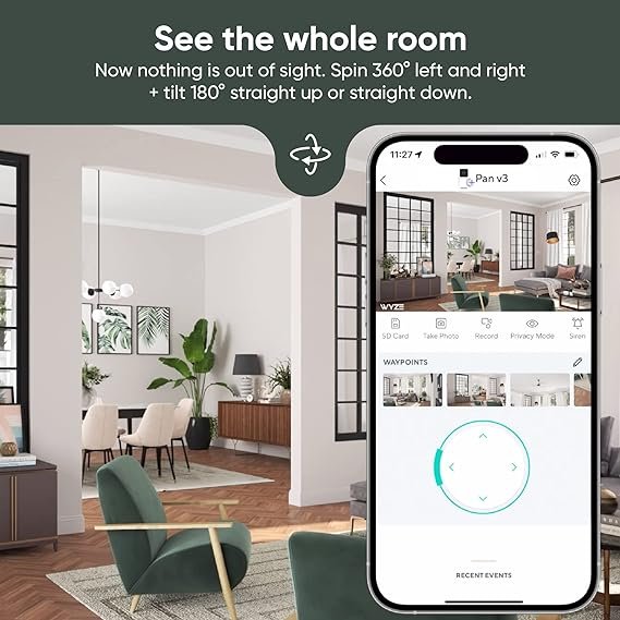 Wakiya Outdoor Wi-Fi Camera 1080p Pan/Tilt/Zoom Motion Tracking Color Night Vision 2-Way Audio Works Alexa Google Home CMOS