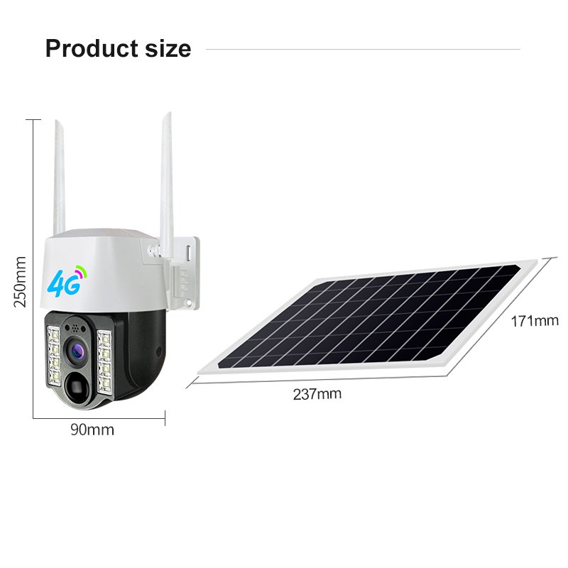 Outdoor Waterproof IP66 Wireless 2MP HD WiFi/4G PTZ Solar Camera