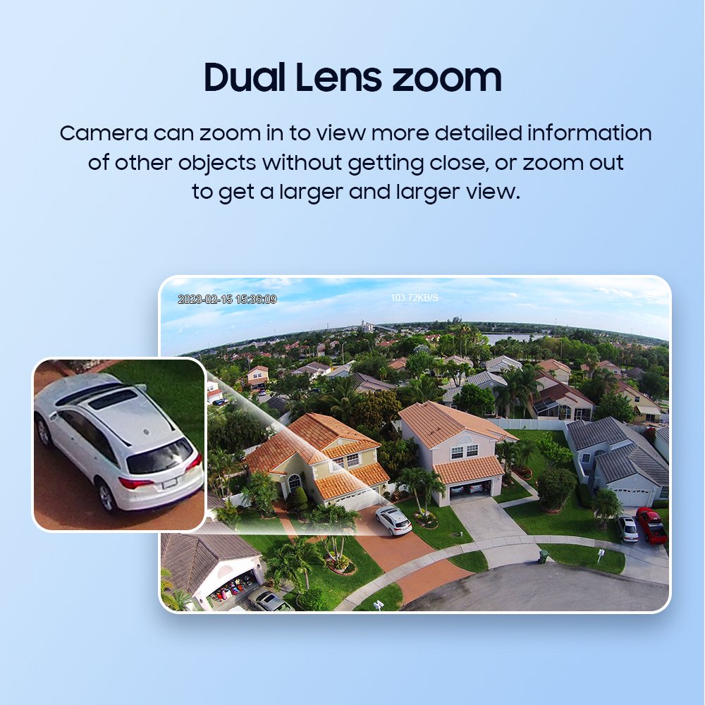 SECTEC 12X Zoom Function HD 6MP 4G PIR Camera Waterproof Security System Wireless PTZ Floodlight Solar CCTV Camera