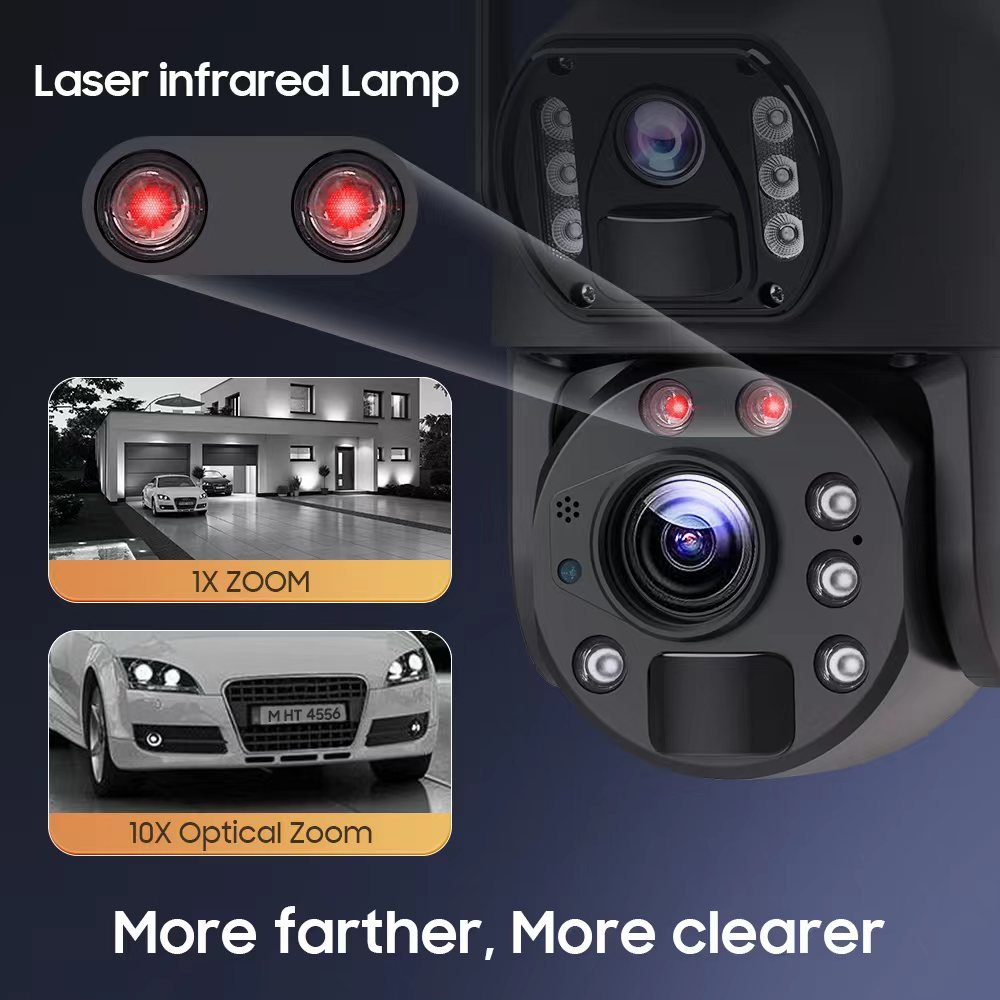 20x Optical Zoom 6mp Solar Security System Dual Lens Ptz Wireless Mini Cctv Surveillance Camera 4g Sim Card Solar Camera