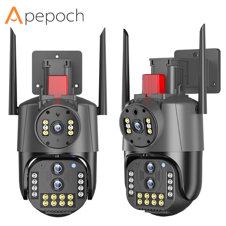 Three eyes 4G V380 solar monitor 360 degree mobile phone remote outdoor night vision panoramic home high definition camera