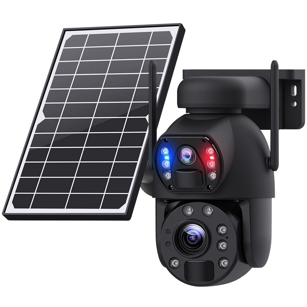 Whole sale 4MP Wireless Solar Camera Dual lens WiFi PTZ Camera Outdoor low Battery camera Video 2k