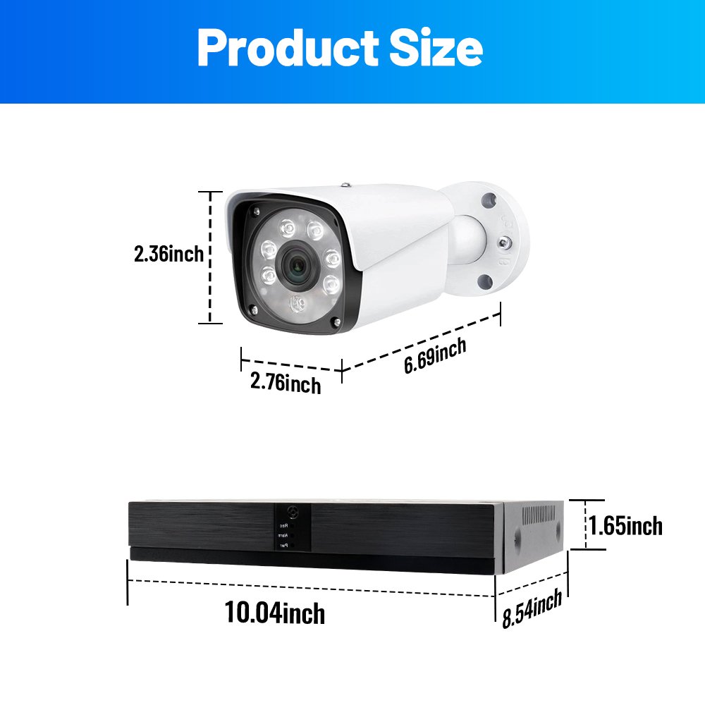 WESECUU home AI 4CH POE security systems video surveillance poe system CCTV security camera set for home outdoor