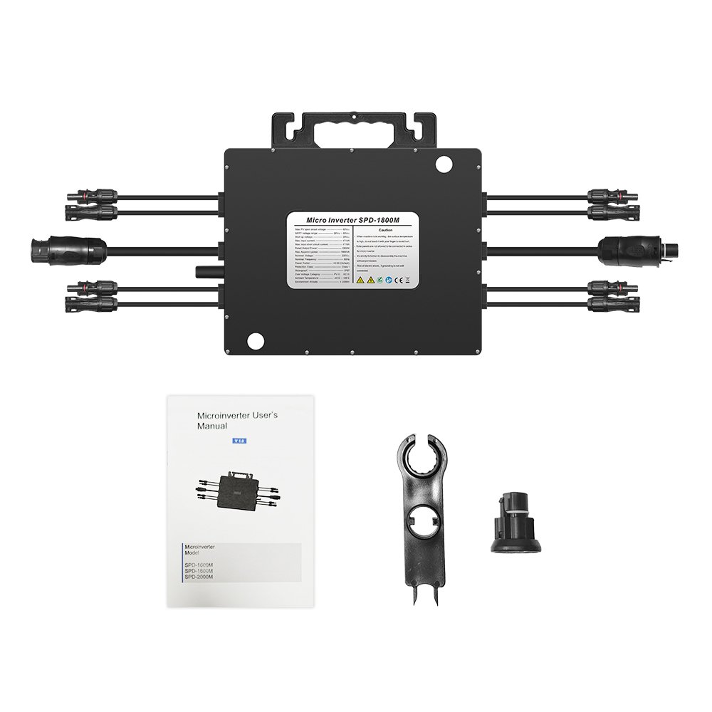 SPD 1600 Micro onduleur 1600W Solaire 4*MPPT Grid Tie Converter Avec Systeme De Surveillance WiFi Micro Inverter 1600 Watt