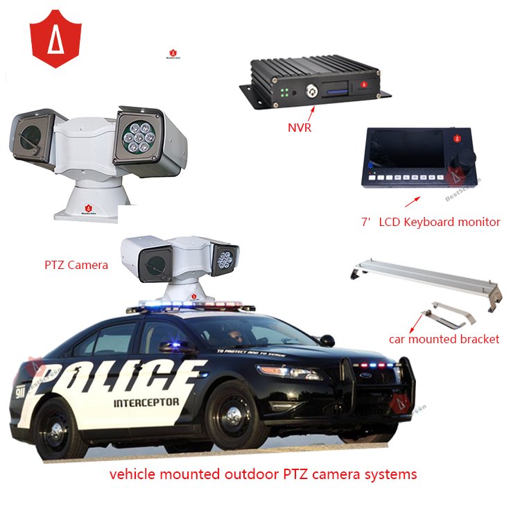 1080P IP Vehicle mounted IR outdoor security PTZ Camera for surveillance system enforcement