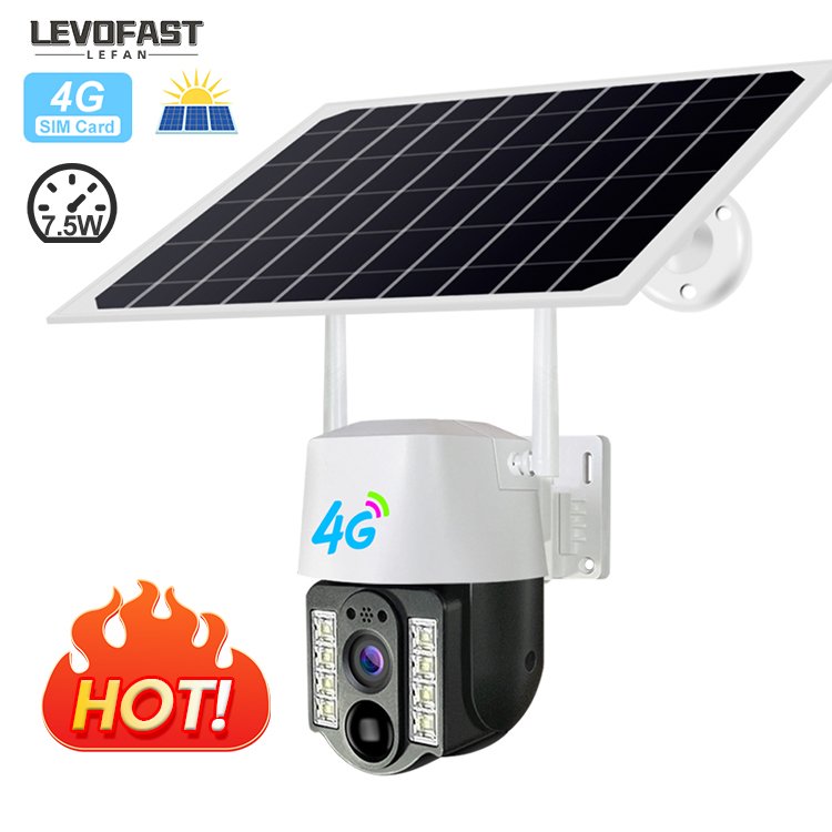 LEVOFAST 3MP Motion Detection wifi Solar Battery Powered Security Camera Wireless waterproof Outdoor 4g sim card ptz Cctv Camera