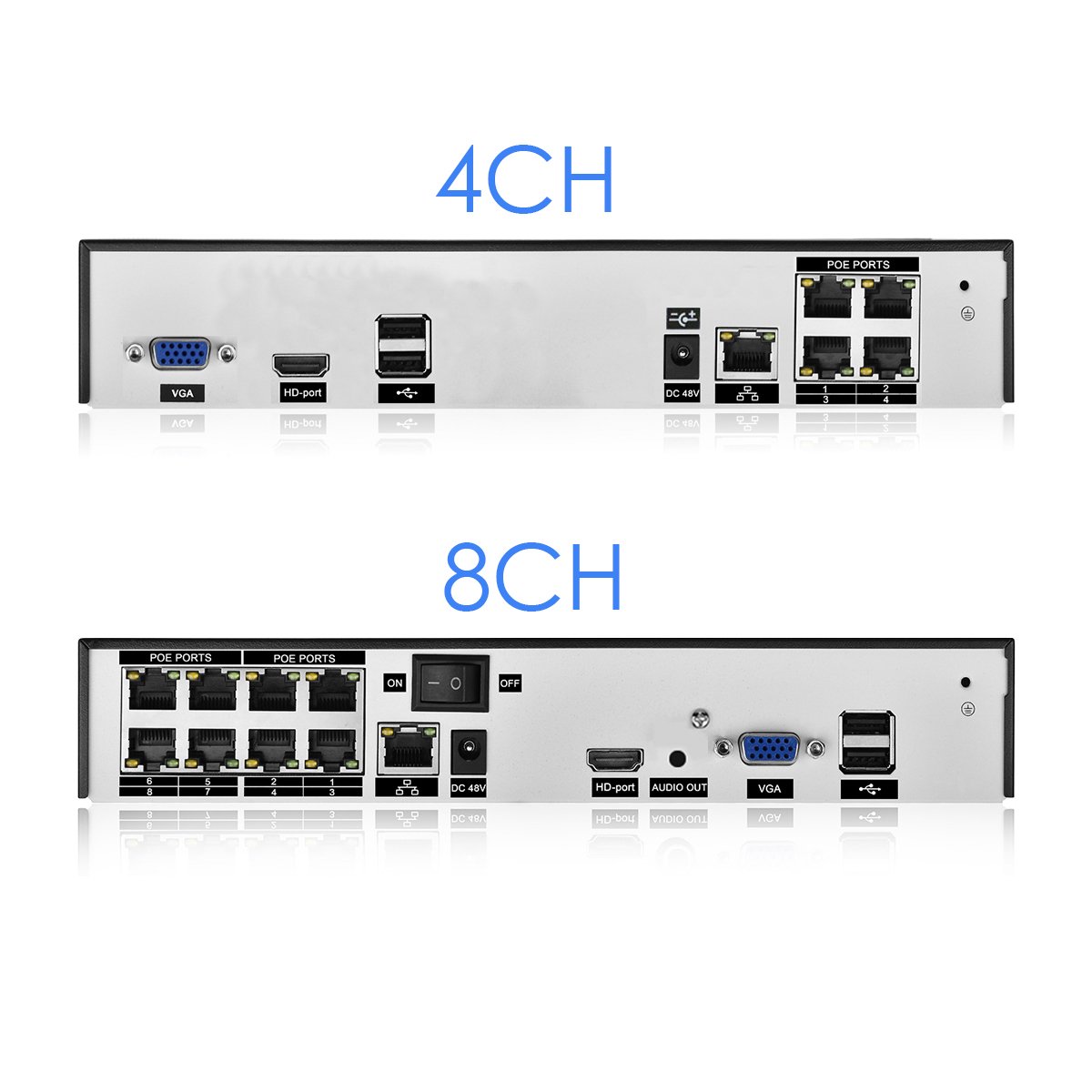 HD 4K 8MP Poe Camera Security System 8CH 4CH CCTV NVR Kit Video Surveillance System Night Vision Set Outdoor Waterproof MIC CAM