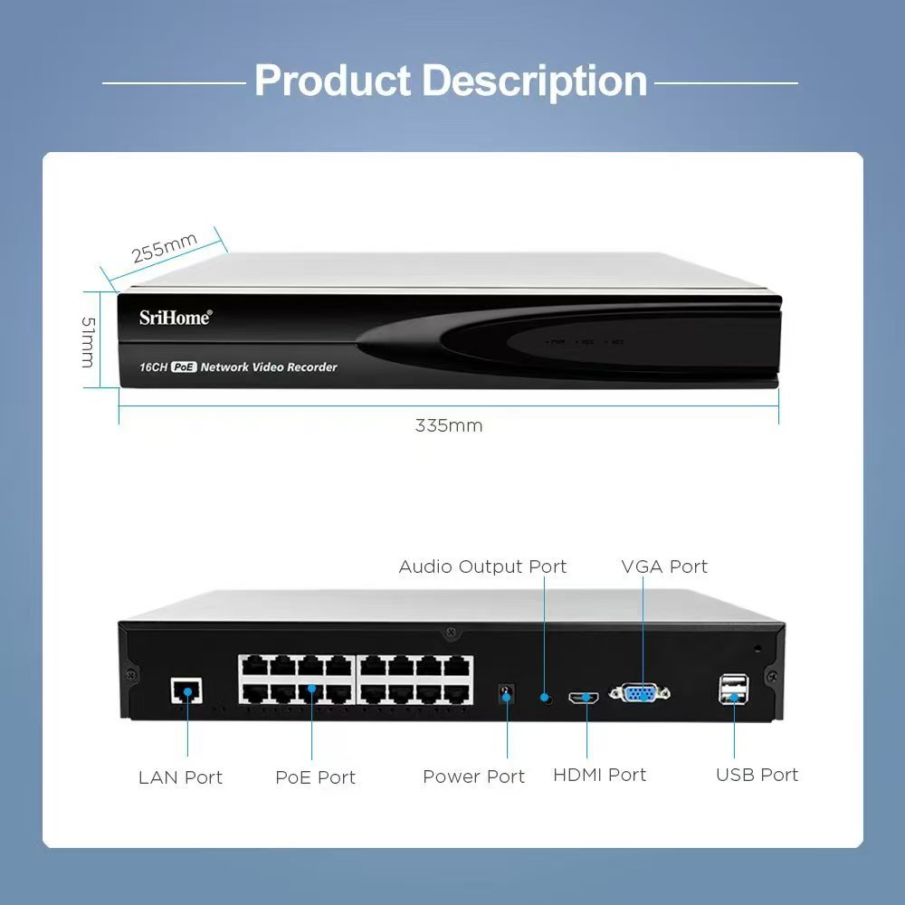 Hot Sell NVS006 16CH POE NVR CCTV IP Wireless Nvr Kit Security Camera Systems for Outside
