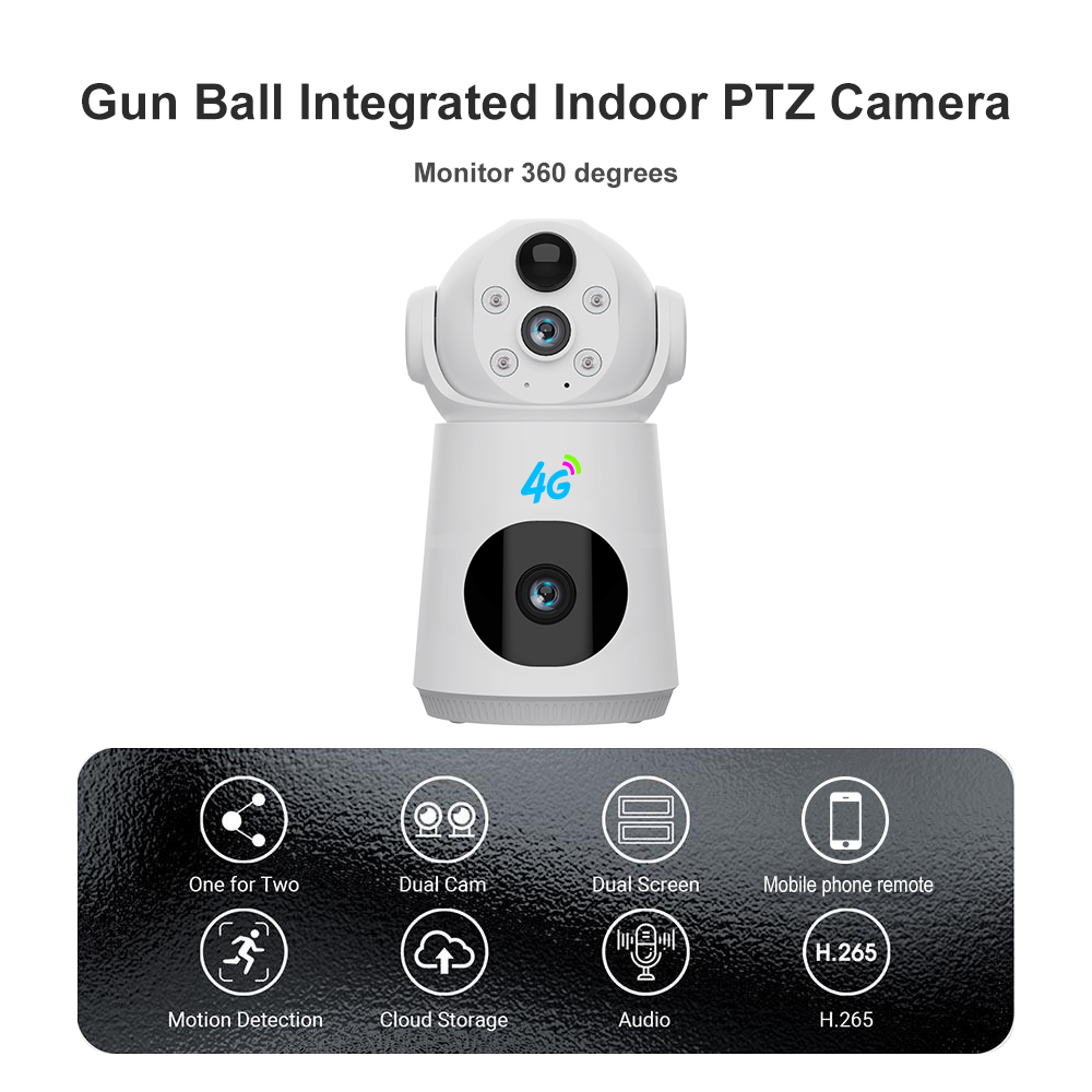 V380 Pro dual lens baby monitor audio motion tracking App control bobblehead night vision indoor use monitor wholesale