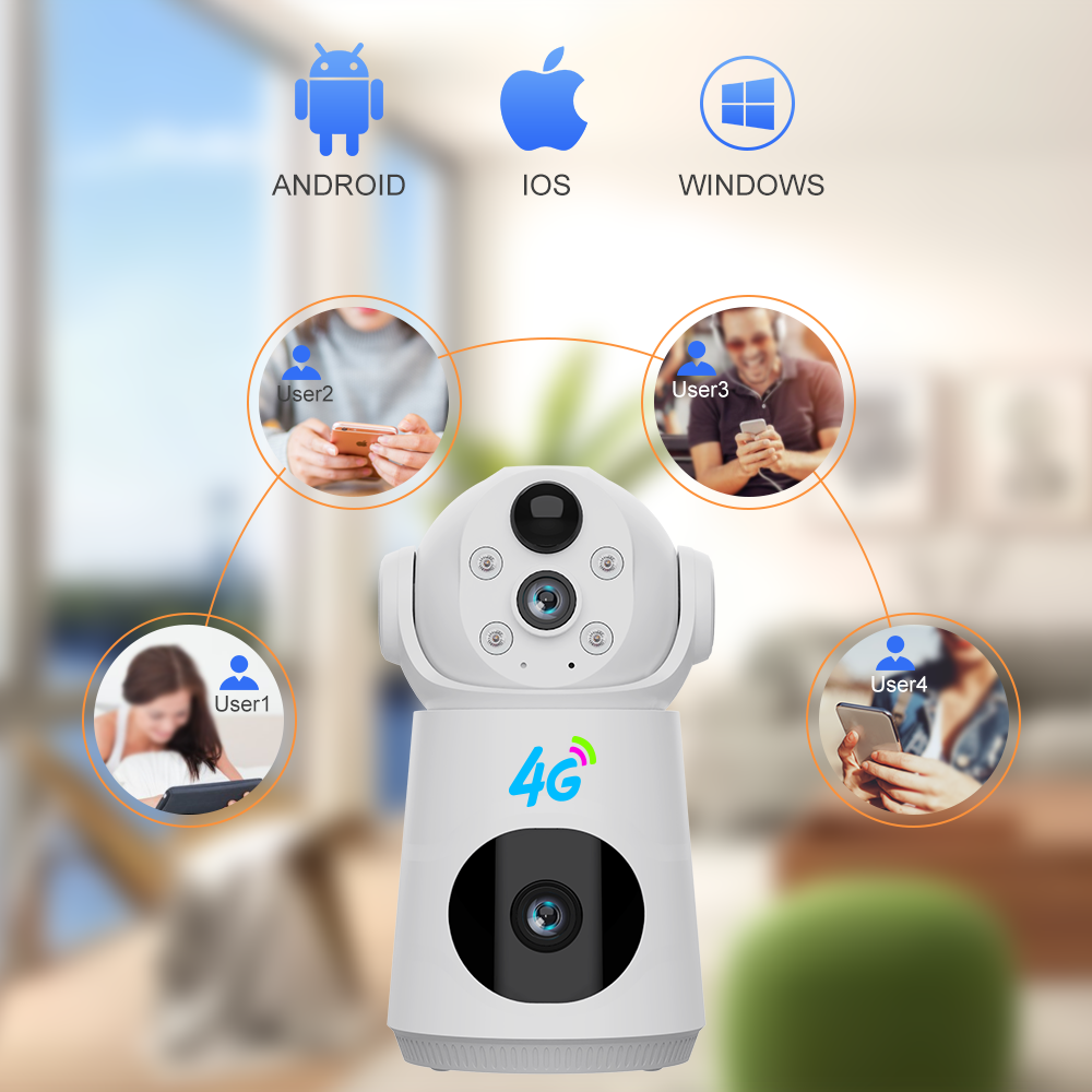 V380 Pro dual lens baby monitor audio motion tracking App control bobblehead night vision indoor use monitor wholesale