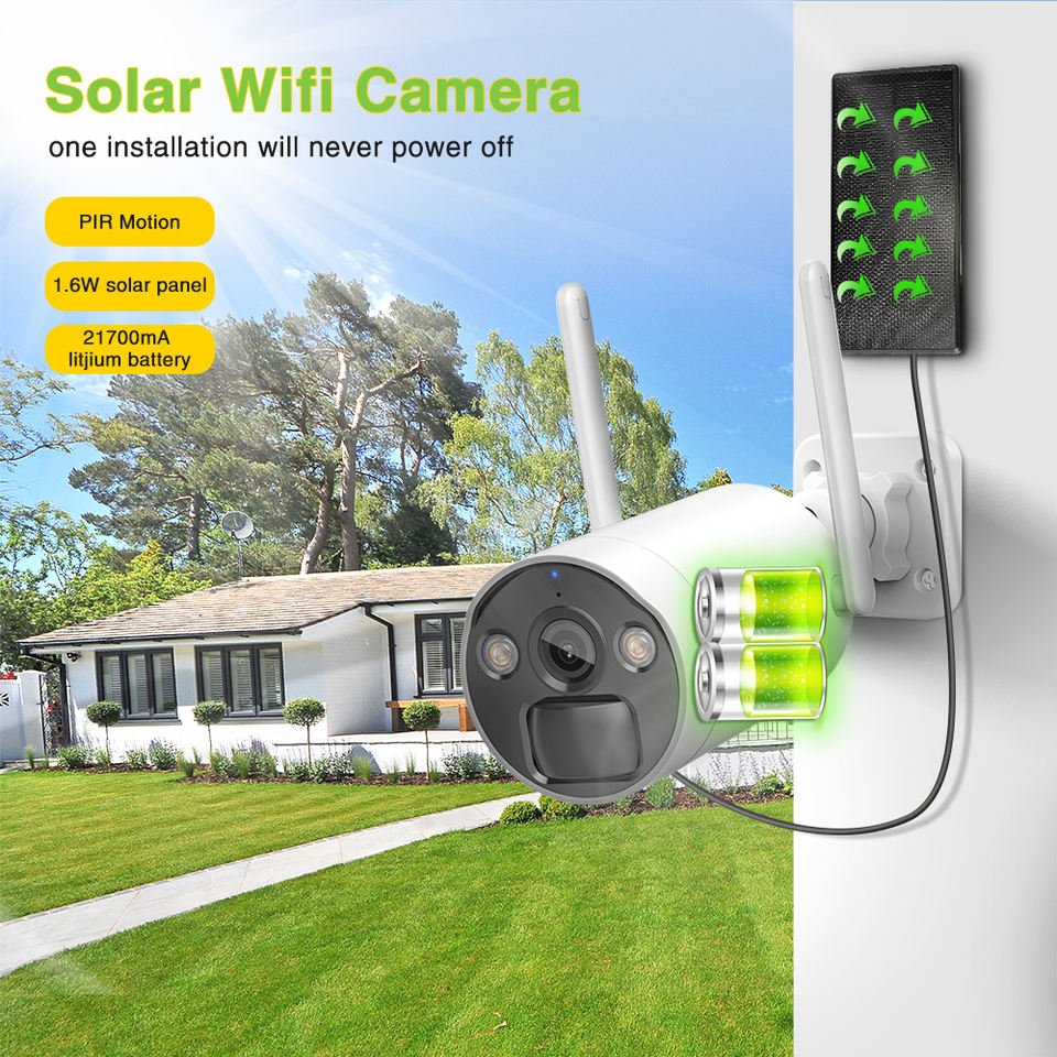 8CH Wireless CCTV System 2K WIFI NVR 4MP Solar IP Camera Battery WIFI Security System Video solar surveillance camera