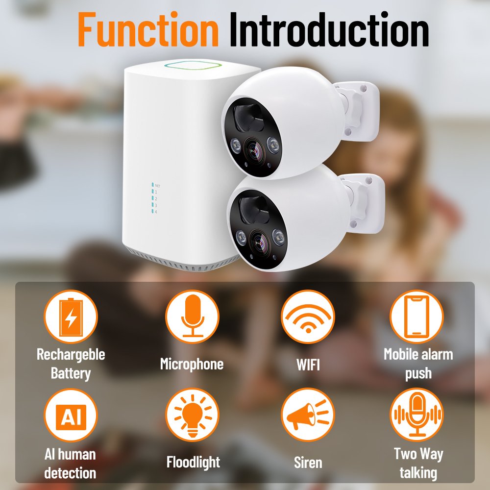 WESECUU cameras de seguridad home security PIR Battery camera system kits set baby monitor wifi network cctv wireless camera kit