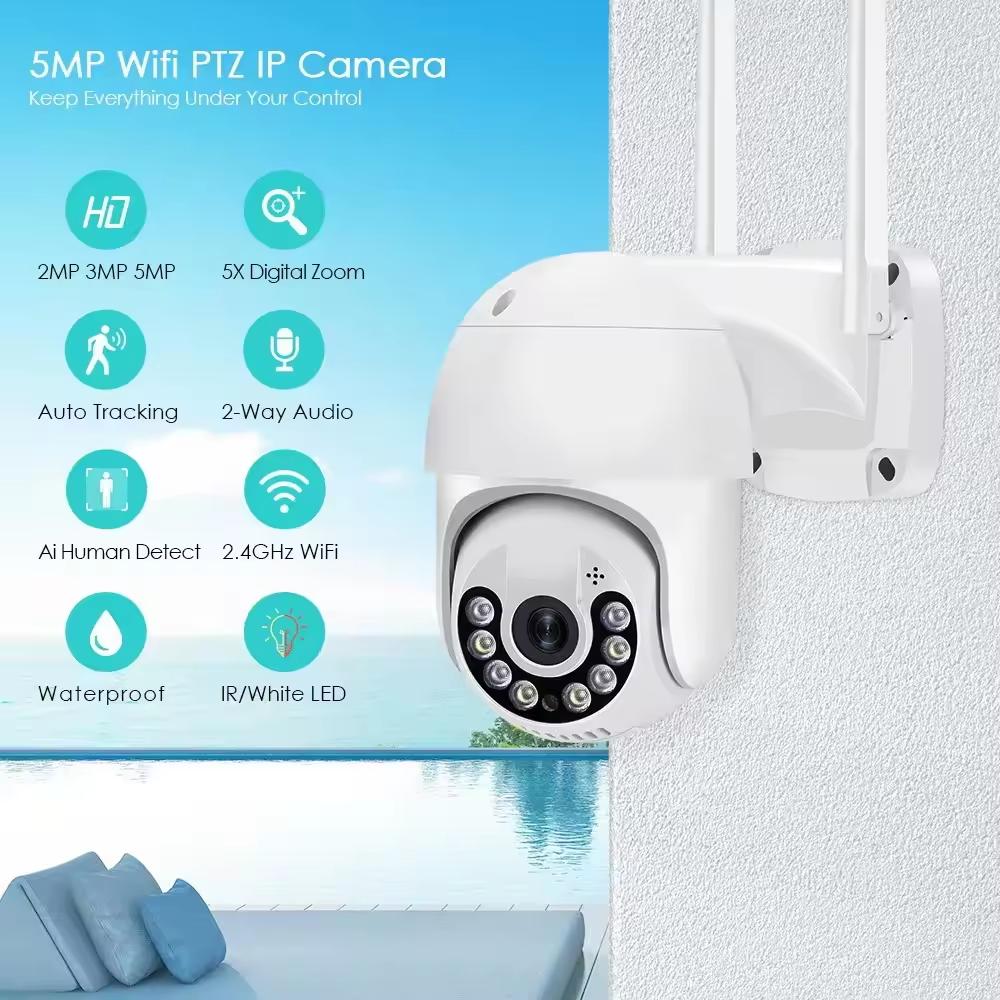 2024 Hot Icsee IP66 Waterproof mini ptz speed dome camera 2MP 3MP 5MP 8MP Wireless wifi network camera Icsee smart Ptz Camera
