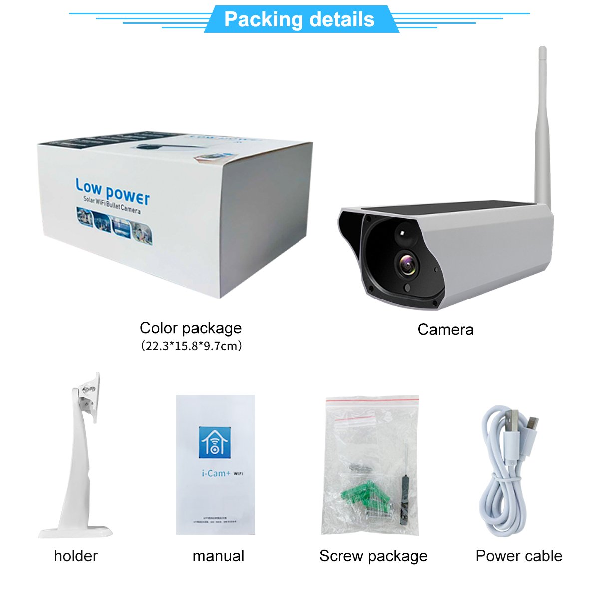 Hot Sale Solar Powered Outdoor Security Camera 1080P Wireless Solar Camera De Surveillance Solar Bullet CCTV Camera