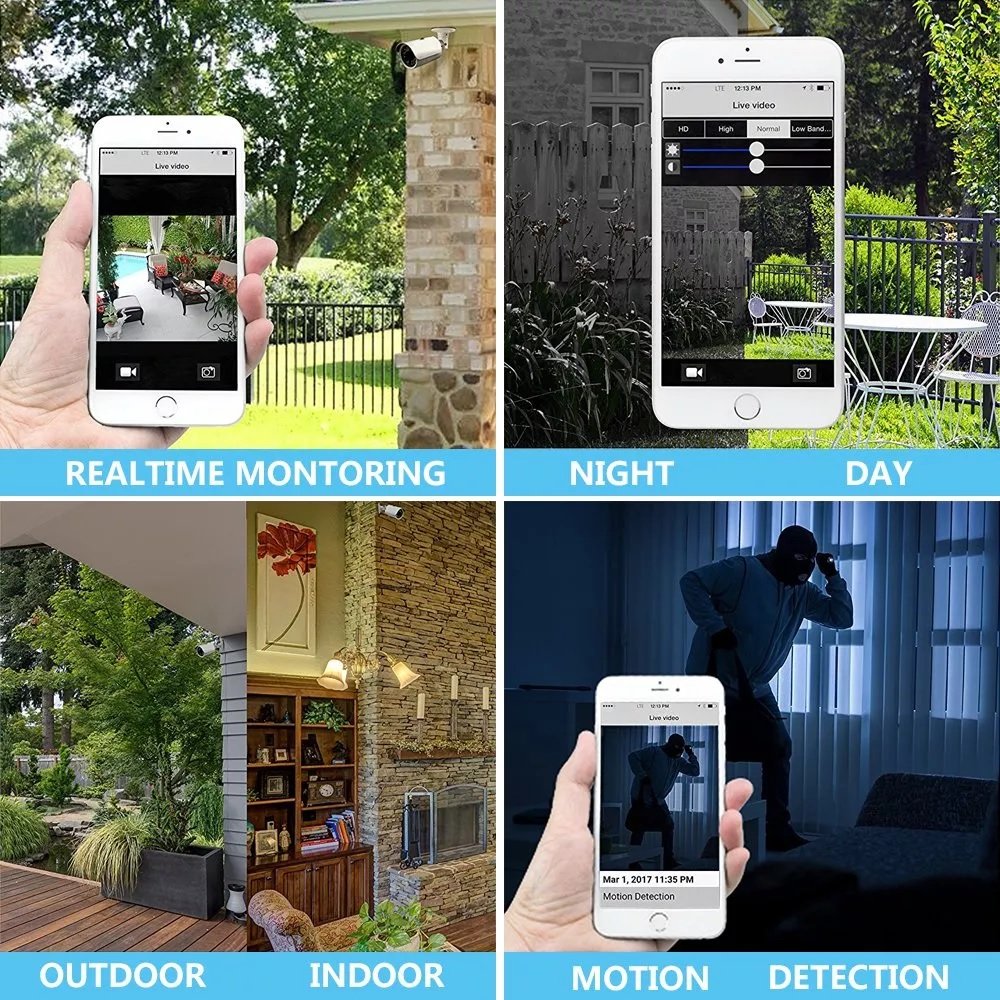 WIFI 8ch 5MP CCTV Camera Kit with Audio Smart NVR Camera System for Home Security Surveillance Systems
