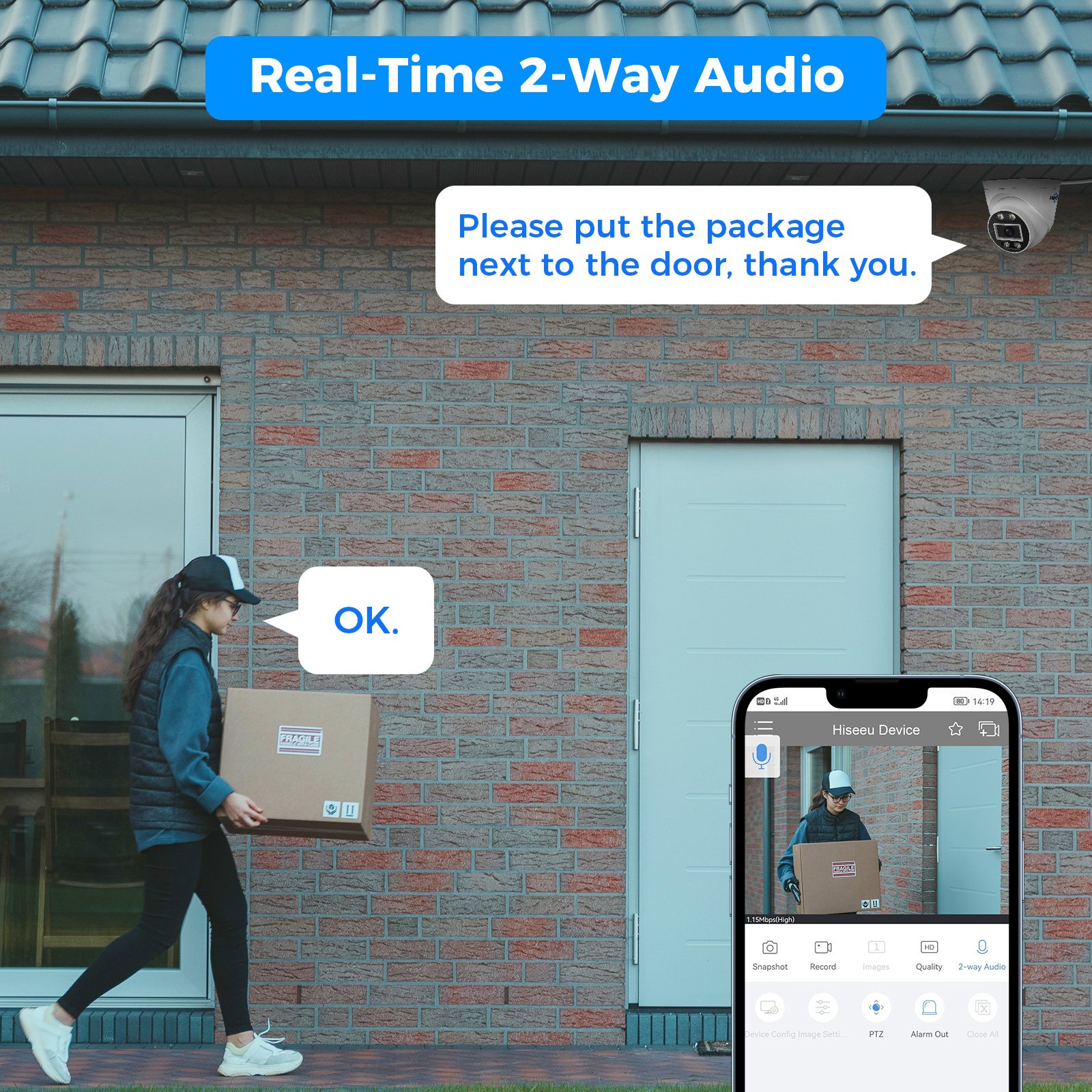 Hiseeu 4K POE NVR Security Camera System Outdoor IP67 Weatherproof 4K CCTV Camera Audio in Support AI Smart Detection