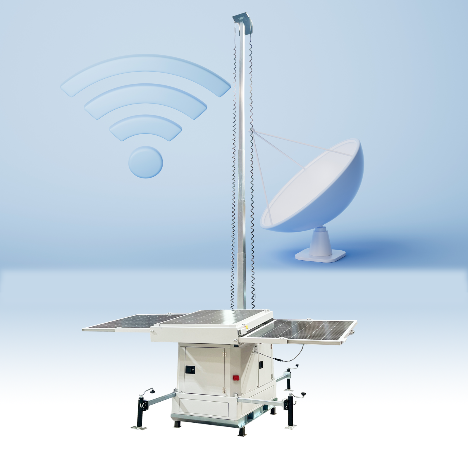 6G WIFI Solar CCTV Tower Outdoor WiFi Mobile Solar Surveillance Trailer 3*270w solar panels