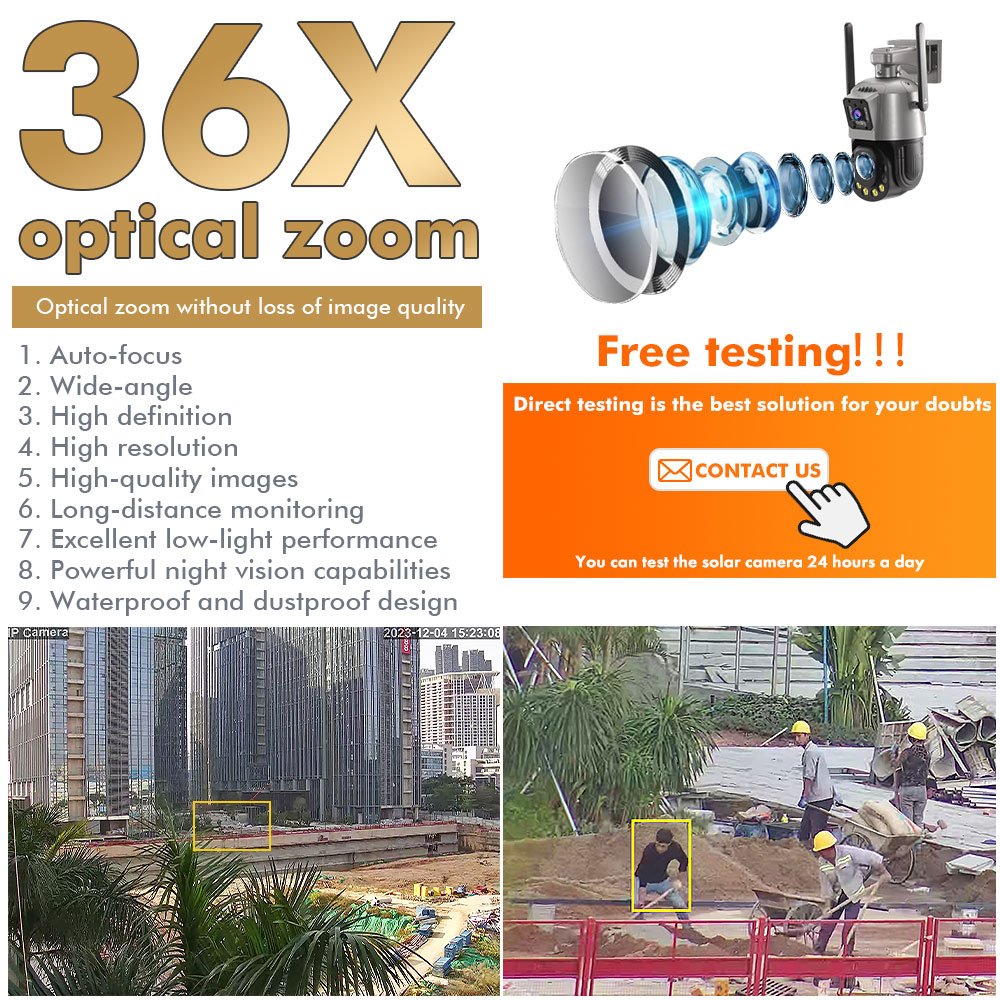TecDeft PTZ camera 4K 4G sim card outdoor POE AI motion detection 8MP WIFI 36X CCTV viewerframe mode refresh network cameras
