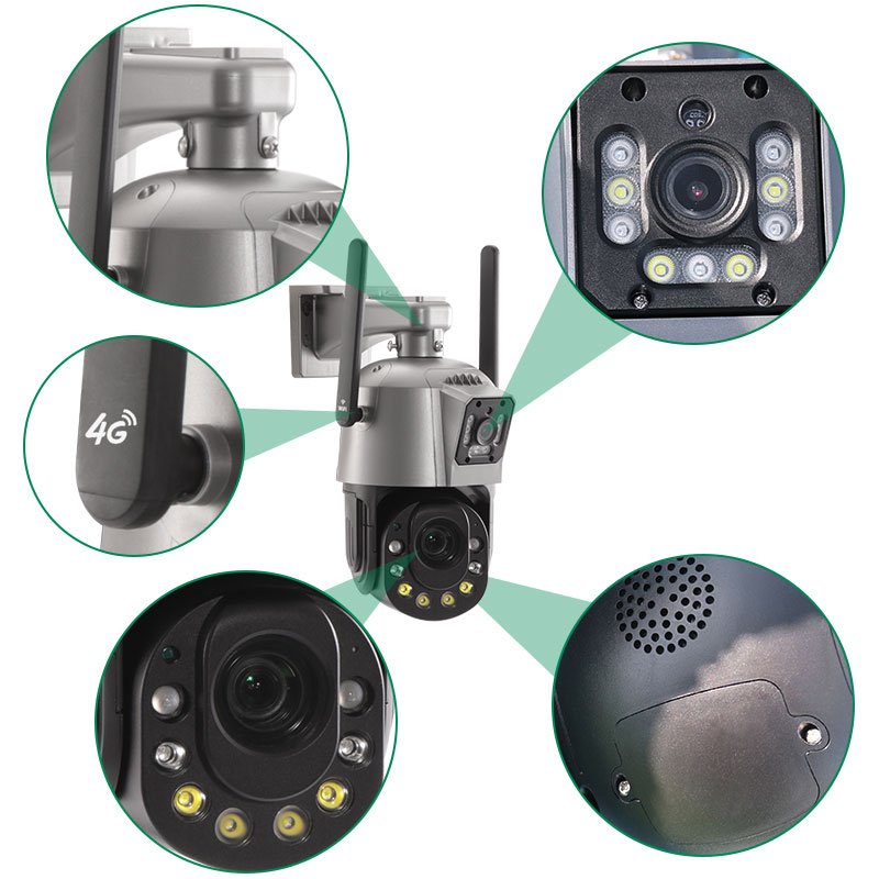 TecDeft PTZ camera 4K 4G sim card outdoor POE AI motion detection 8MP WIFI 36X CCTV viewerframe mode refresh network cameras