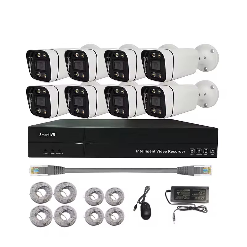 Outdoor 4mp CCTV Camera System 8ch Network Camera Kit Home Security AHD POE NVR Kit