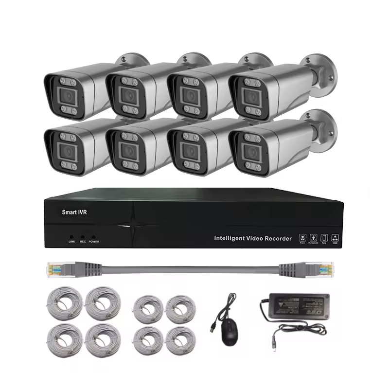 Outdoor 4mp CCTV Camera System 8ch Network Camera Kit Home Security AHD POE NVR Kit