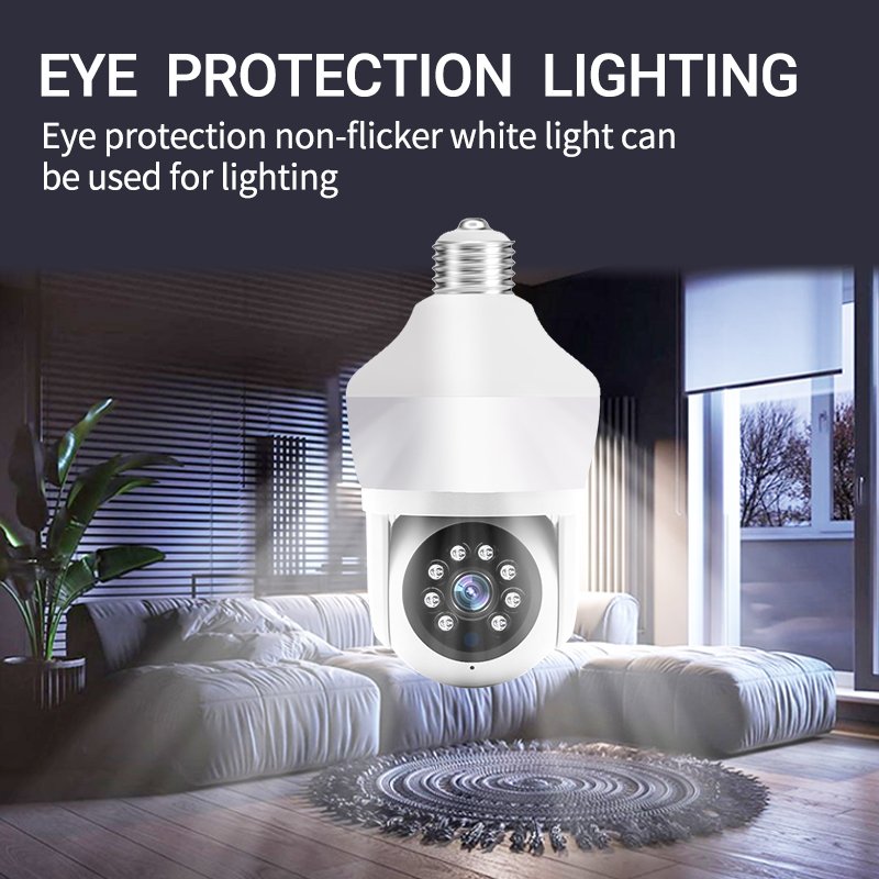 3MP Bulb Light Camera Human Detection Two-Way Audio Wireless Color Night Vision CCTV Security Camera Dual Light Sources Camera
