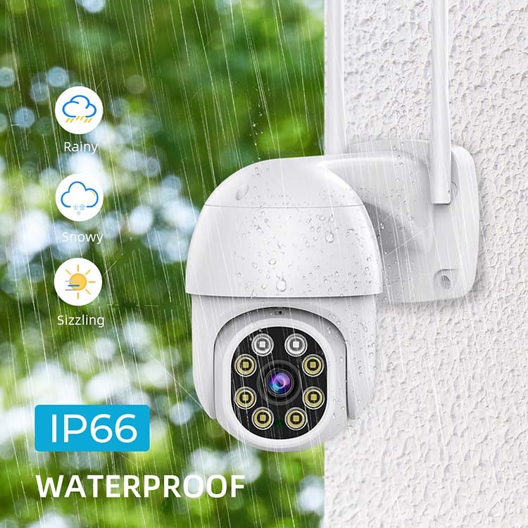 Rscamtom 8CH CCTV WIFI Kit Camera Set Two Way Audio Motion Detection 360 Degree Colorful Night Vision PTZ CCTV System Wireless