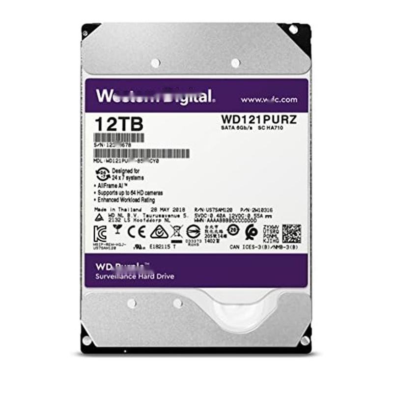 8TB WD Purple Surveillance Internal Hard Drive HDD - SATA 6 Gb/s, 256 MB Cache, 3.5" - WD82PURZ