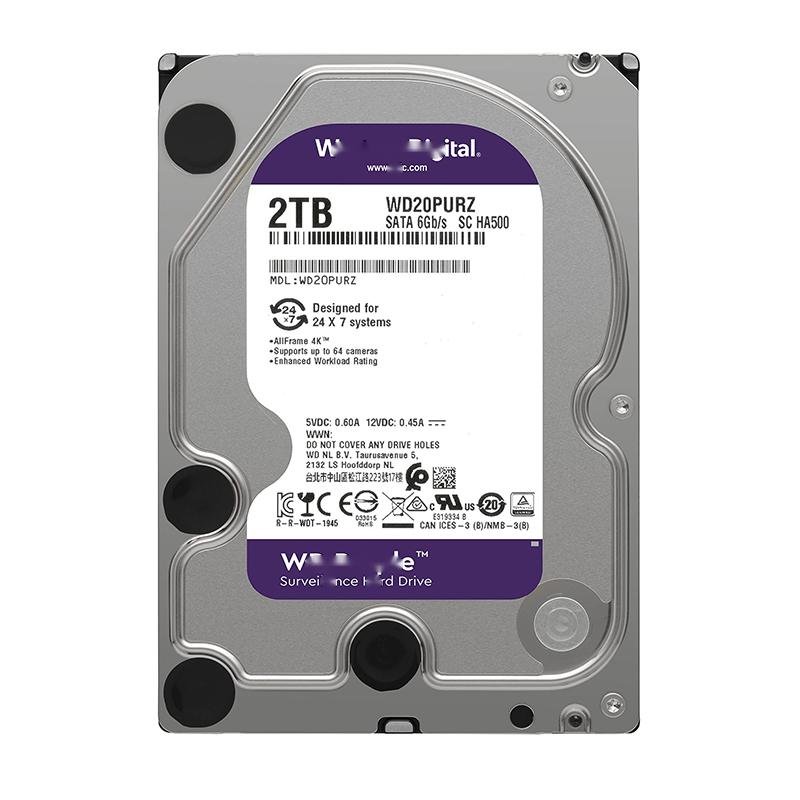 8TB WD Purple Surveillance Internal Hard Drive HDD - SATA 6 Gb/s, 256 MB Cache, 3.5" - WD82PURZ