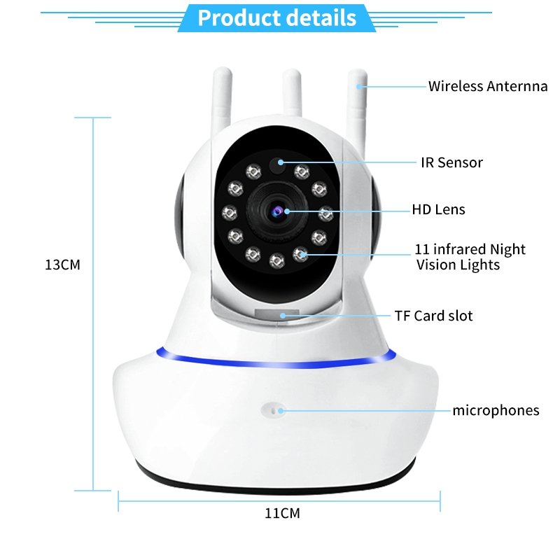 Upgraded Version V380 Pro Wifi Camera 3 Antennas Home Surveillance Camera System Wireless Mini Camera Ptz