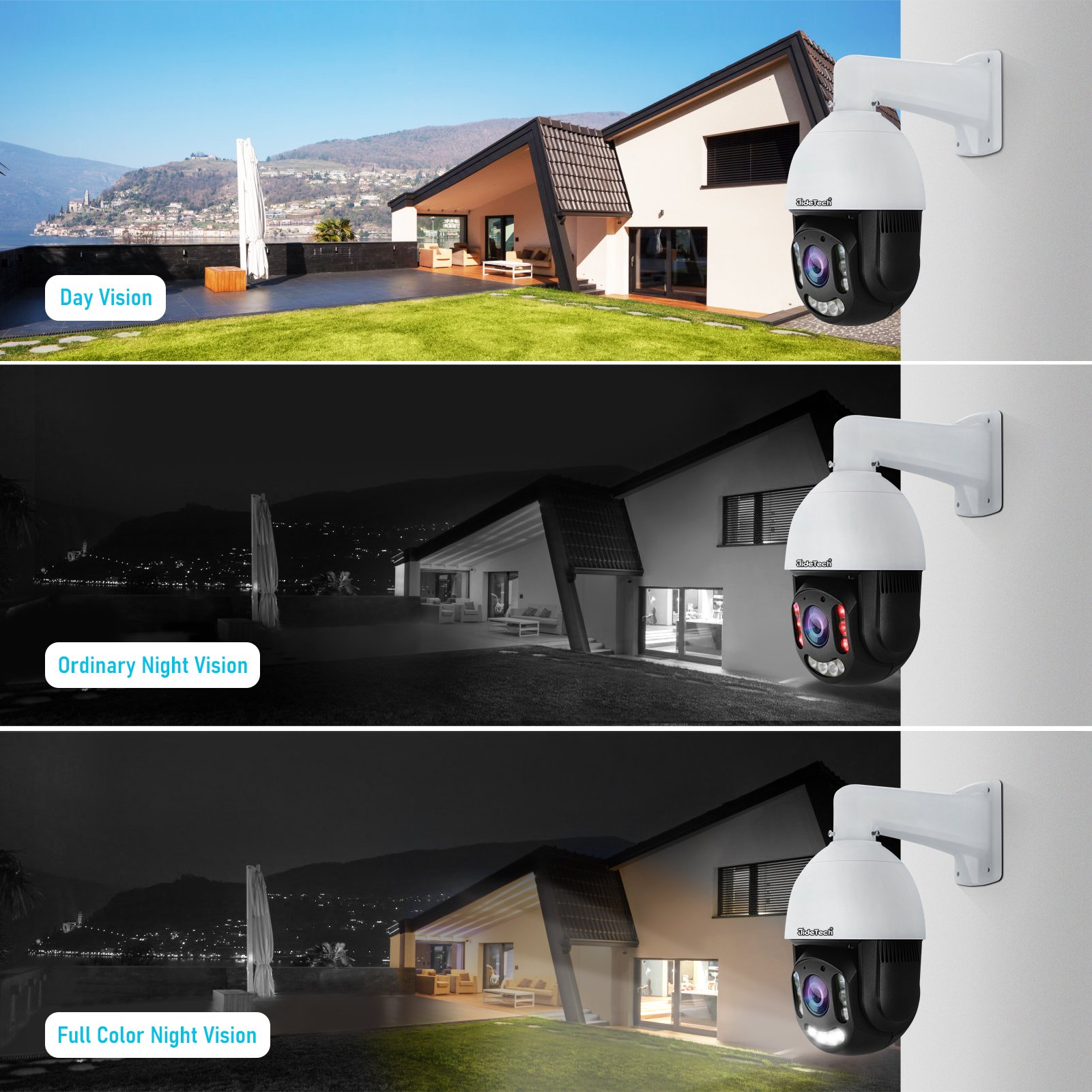 JideTech 8MP 20X 4K auto tracking Vehicle detection color night vision IP Outdoor CCTV PTZ security PoE Camera