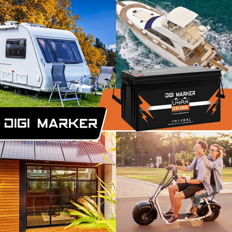 Rechargeable Deep Cycle 12.8V 100AH 200AH 300AH 400AH Lifepo4 Lithium Ion Battery Solar Boat Camp RV Golf Cart Yacht 12 Volt