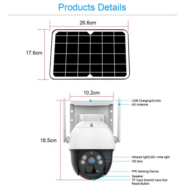 Okam's 4MP 4G Dual Lens PIR Tracking Low Power Outdoor Network WIFI Security IP PTZ battery Solar Camera