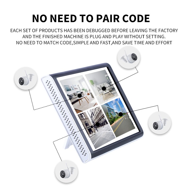 1080P 10.1 LCD Network Video Recorder Surveillance Wireless NVR Kit H 265 Wifi Camera Kit 4 Channel Cctv Camera Set System Smart