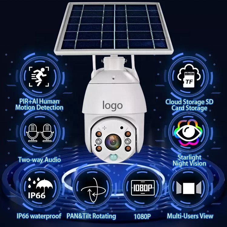 S10 Outdoor Long Range Home PTZ 360 1080P 2MP Full Color Night Vision System Set IP Surveillance Security Wireless CCTV Camera
