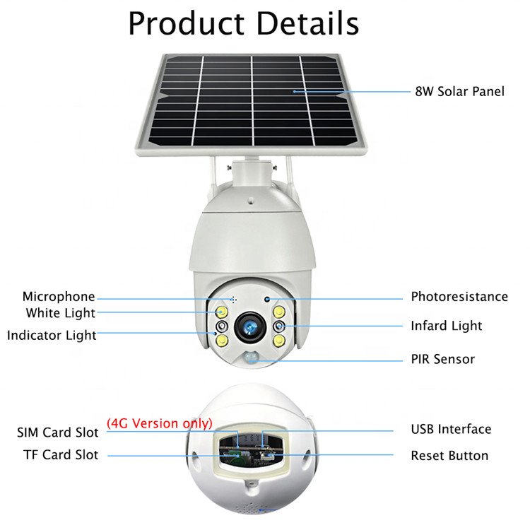 S10 Outdoor Long Range Home PTZ 360 1080P 2MP Full Color Night Vision System Set IP Surveillance Security Wireless CCTV Camera