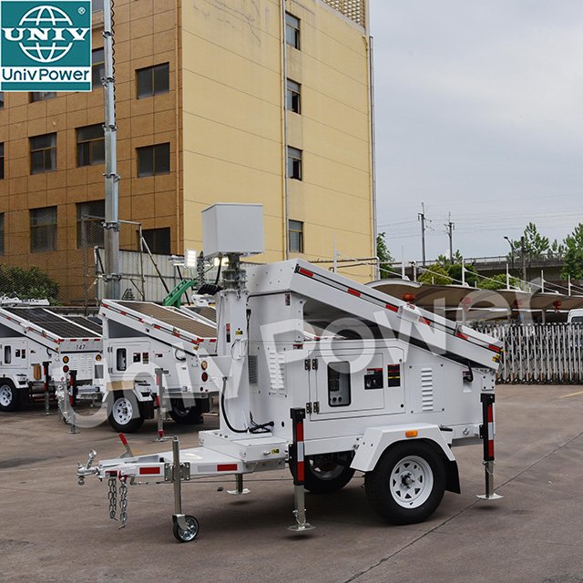 Rapid deployment solar trailer mobile type cctv solar trailer with good quality